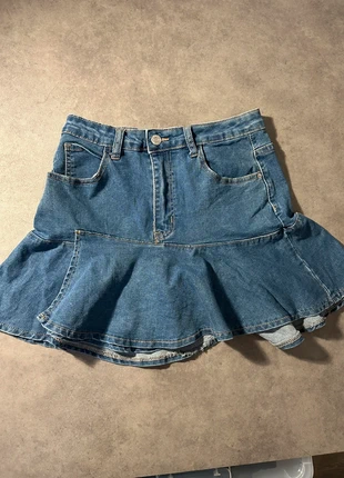 Jupe en jean denim Y2K vintage mini skirt taille basse destroy effilochée, brand: Shein, condition: Very good, size: S / 36 / 8, €5.00, €5.95 includes Buyer Protection