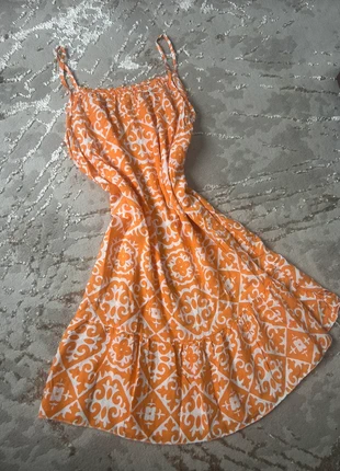 Robe orange à motifs blancs, marca: Inconnu, estado: Muy bueno, tamaño: S / 36 / 8, 2,50 €, 3,33 € Protección al comprador incluida