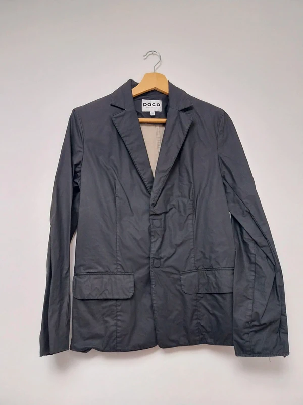 Blazer noir en coton Paco Rabanne 40