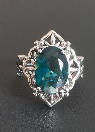 Bague victorienne pierre bleue, condition: Very good, size: 19 mm Ø, €12.00, €13.30 includes Buyer Protection Pro