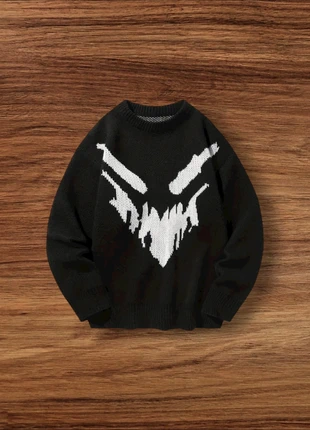 Pull Vintage Y2K Motifs Monstres Noir Taille M - Américain Old School USA 90s Streetwear, marke: Aesthetic, zustand: Sehr gut, größe: M, 49,90 €, 53,10 € inklusive Vinted-Käuferschutz