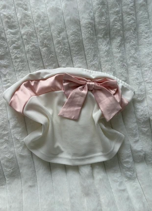 Coquette white Top Strapless with a pink Bow, brand: COQUETTE, condizioni: Ottime, taglia: S / IT 40 / EU 36, €8.00, €9.10 include la Protezione acquisti