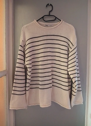Pull oversize blanc rayé grosse maille tricot Zara femme taille S 36, marke: Zara, zustand: Sehr gut, größe: S / 36 / 8, 22,90 €, 24,75 € inklusive Vinted-Käuferschutz