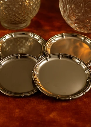 🩶 Lot de 4 coupelles en métal argenté NOX 18  style vintage raffiné, marke: CHIC, zustand: Sehr gut, 8,00 €, 9,10 € inklusive Vinted-Käuferschutz