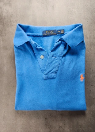 Polo Ralph Lauren bleu manches courtes logo brodé orange - Taille M, marque: Ralph Lauren, état: Très bon état, taille: M, 17,00 €, 18,55 € Protection acheteurs incluse