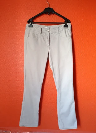 Pants/Pantalon Toile Silver/Argenté unicolore, avec poches inclinés, pour été et hiver, marke: H&M, zustand: Sehr gut, größe: L / 40 / 12, 7,00 €, 8,05 € inklusive Vinted-Käuferschutz