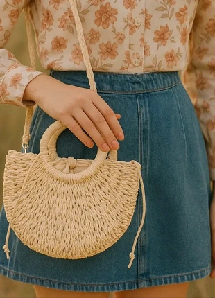 🌿Handwoven Straw Half-Moon Bag | Boho Summer Purse | Unique Gift Idea, marke: Les Pépites de Luline, zustand: Neu, 40,00 €, 42,70 € inklusive Vinted-Käuferschutz