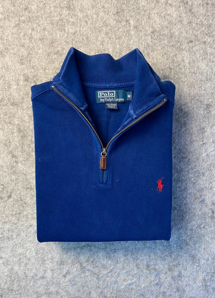 Half Zip 1/4 Ralph Lauren bleu logo brodé rouge - M, marque: Ralph Lauren, état: Bon état, taille: M, 44,90 €, 47,85 € Protection acheteurs incluse