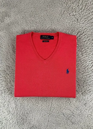 Pull Col V Polo Ralph Lauren Sweater coton pima | Rouge Logo Brodé | Taille M 00658, marca: Ralph Lauren, estado: Muy bueno, tamaño: M, 32,00 €, 34,30 € Protección al comprador Pro incluida