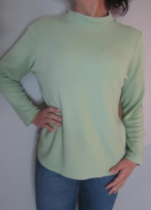 Pull vert sauge col cheminé, doux et chaud. Damart. Taille 42/44 pas 52., brand: Damart, condition: Very good, size: XL / 42 / 14, 16.00 €, 17.50 € includes Buyer Protection Pro