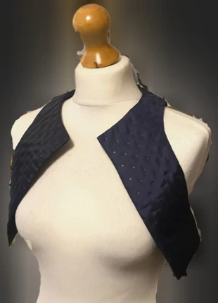 Gilet boléro cop.copine vintage y2k crop bleu nuit pois argentés très bon état taille XS au M, brand: Cop Copine, condition: Very good, size: One size, €45.00, €47.95 includes Buyer Protection