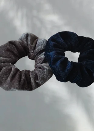 🎁 Idée cadeau : lot de 2 jolis chouchous gris & bleu foncé, estado: Muy bueno, 6,50 €, 7,53 € Protección al comprador incluida