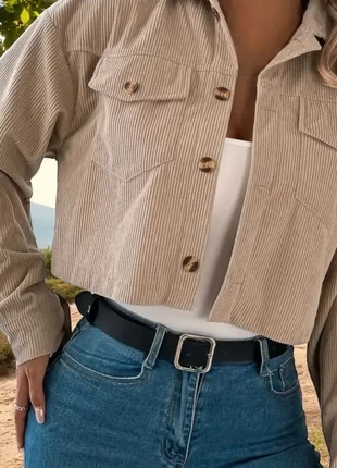 Veste courte en velours côtelé beige – style minimaliste casual, brand: Bai Amour, condition: Very good, size: M / 38 / 10, €34.99, €37.44 includes Buyer Protection