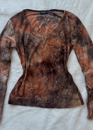 langarm top mit muster und glitzer details, brand: Vintage Love, condizioni: Buone, taglia: S / IT 40 / EU 36, €12.00, €13.30 include la Protezione acquisti