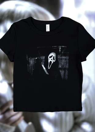 Ghostface Scream Goth Graphic Baby Tee, brand: Fog + Fume, condition: New without tags, size: M / UK 12-14, £19.00, £20.65 includes Buyer Protection