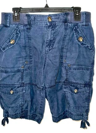 (2 for $10) Faded Glory Navy Elastic Waist Cargo Shorts Size 10, brand: Faded Glory, condition: Very good, size: M / UK 12-14, £9.07, £10.22 includes Buyer Protection