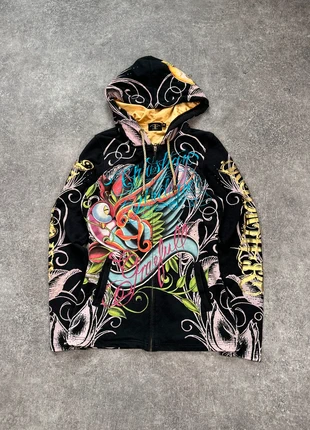 Gilet sweat à capuche zip up jacket Christian Audigier full print y2k, marque: Christian Audigier, état: Très bon état, taille: M / 38 / 10, 70,00 €, 74,20 € Protection acheteurs incluse