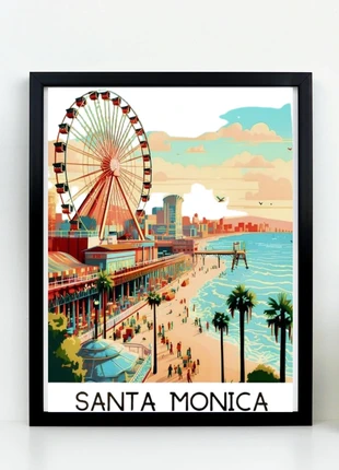 Poster/affiche de Santa Monica vendu avec cadre au format A4, brand: Colors of California, condition: Very good, €19.99, €21.69 includes Buyer Protection