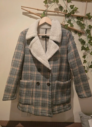 Abrigo de cuadros con cuello de borreguito – ZARA, marque: Zara, état: Très bon état, taille: M / 38 / 10, 18,00 €, 19,60 € Protection acheteurs incluse