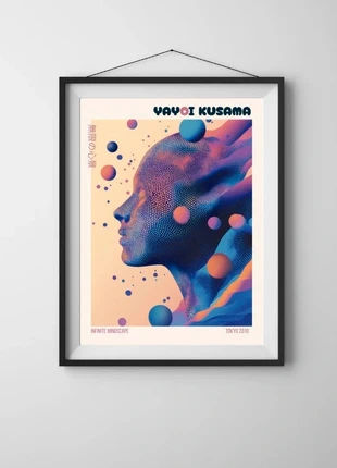 Affiche / Poster – Portrait Abstrait Futuriste – Format A3 (29,7 x 42 cm), marque: Yayoi Kusama, état: Très bon état, 11,00 €, 12,25 € Protection acheteurs (Pro) incluse