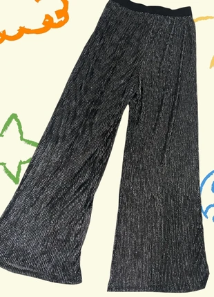 Pantalon Transparent Mesh / Voile Noir rayures Argentées Scintillant T. XS - Excellent État, condition: Very good, size: XS / 34 / 6, €5.00, €5.95 includes Buyer Protection