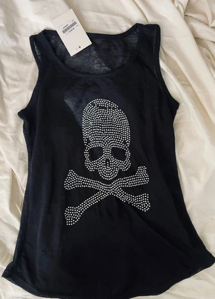 Vintage Emo Skull Tank Top Y2K, marca: Vintage Boutique, estado: Novo com etiquetas, tamanho: S / 36 / 8, €10.00, €11.20 inclui Proteção do Comprador