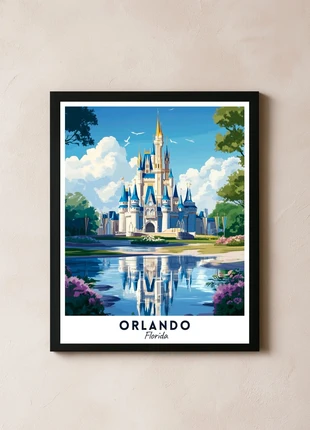 Orlando Castle Poster A4 Framed | Disney Florida Wall Art 🏰, brand: Disney, condition: New with tags, £10.99, £12.24 includes Buyer Protection Pro
