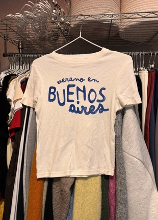 Y2K topshop blue and white buenos aires baby tee t shirt top, brand: Topshop, condition: New without tags, size: S / UK 8-10, £8.00, £9.10 includes Buyer Protection