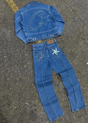 ensemble en jeans corteiz: Corteiz Jeans Set | Edition Limitée | Vintage Streetwear | Rare & Unique, marca: Corteiz, estado: Nuevo sin etiquetas, tamaño: S, 160,00 €, 168,00 € Protección al comprador incluida