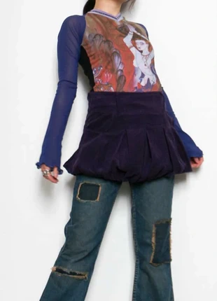 Purple corduroy bubble skirt | Jupe ballon violet en velours côtelé, marque: Vintage, état: Très bon état, taille: XS / 34 / 6, 15,00 €, 16,45 € Protection acheteurs (Pro) incluse