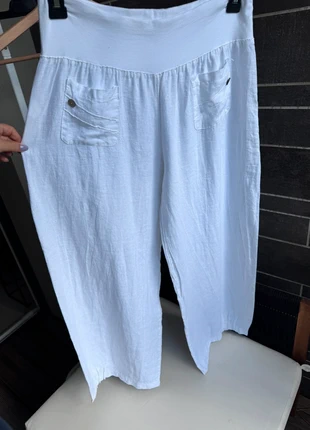 Pantalon large blanc en lin taille XXXL, condizioni: Ottime, taglia: XXXL / IT 50 / EU 46, €10.00, €11.20 include la Protezione acquisti