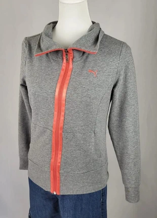 Veste zippée Puma sportlifestyle gris chiné col montant zippé corail logo rose taille M, marque: Puma, état: Très bon état, taille: M / 38 / 10, 15,00 €, 16,45 € Protection acheteurs (Pro) incluse