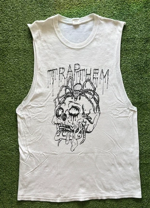 Tshirt Trap Them smanicata sleeveless canotta bianca white gildan merch punk hardcore music, marke: MERCH, zustand: Gut, größe: L, 20,00 €, 21,70 € inklusive Vinted-Käuferschutz