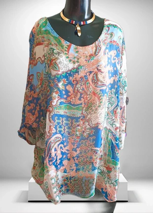 Blouse en soie viscose coupe ample T42 44, merk: Pink Cherry, staat: Heel goed, maat: XXL / 44 / 16, € 7,00, € 8,05 inclusief Kopersbescherming