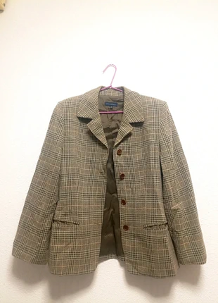 Americana blazer elegante de cuadros en color marrón verdoso mujer, marca: Adolfo Dominguez, estado: Muy bueno, tamaño: L / 40 / 12, 18,00 €, 19,60 € Protección al comprador incluida