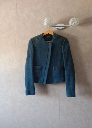 Veste Blazer Tweed Cuir et Laine Maje Impeccable Quasi neuve, brand: Maje, condition: Very good, size: S / 36 / 8, €45.00, €47.95 includes Buyer Protection