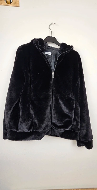 Blouson fausse fourrure noir Very Pretty capuche T.M - photo numéro 2