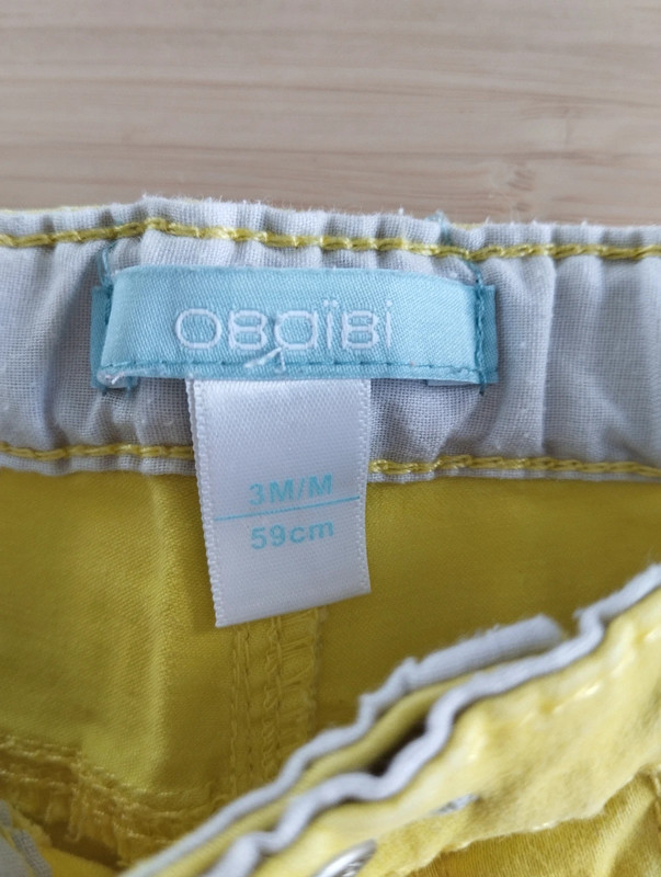 pantalon obaibi jaune 3 mois - photo numéro 3