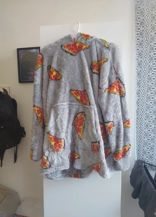 Ponchielli hoodie oversize con pizza in fleece pile, marque: Senza, état: Très bon état, taille: Taille unique, 5,00 €, 5,95 € Protection acheteurs incluse