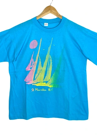 Tee Shirt Tourisme St Maarten / Saint Martin Vintage 80’s (Single Stitch), marca: Vintage Dressing, estado: Muito bom, tamanho: XL, €28.00, €30.10 inclui Proteção do Comprador Pro