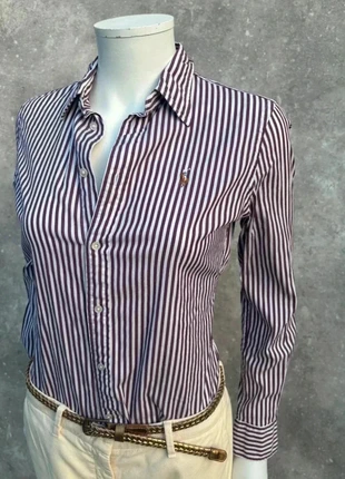 Chemise Ralph Lauren à Rayure Bordeaux / Blanche - Cavalier premium - Taille XS, brand: Ralph Lauren, condition: Very good, size: XS / 34 / 6, €49.90, €53.10 includes Buyer Protection