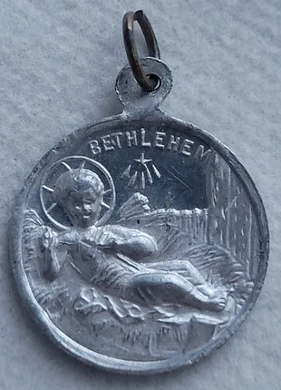 Jolie médaille religieuse aluminium Bethlehem/ Jérusalem A2691, zustand: Gut, 4,00 €, 4,90 € beinhaltet Vinted-Käuferschutz Pro