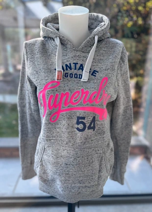 Pull sweat à capuche Superdry femme gris fushia M 40 75% coton très bon état, merk: Superdry, staat: Heel goed, maat: M / 38 / 10, € 26,00, € 28,00 inclusief Kopersbescherming Pro