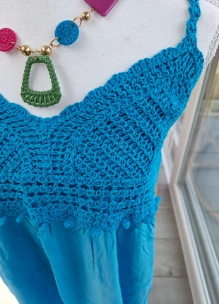 Robe été crochet bleu femme bimatiere 38-40, état: Très bon état, taille: L / 40 / 12, 3,90 €, 4,80 € Protection acheteurs incluse