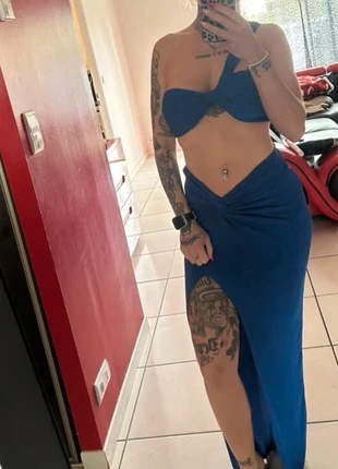 Ensemble chic femme – Jupe longue fendue + top court bleu – Neuf M, marca: indépendante, estado: Nuevo sin etiquetas, tamaño: M / 38 / 10, 33,00 €, 35,35 € Protección al comprador incluida