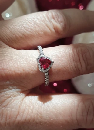 Expectacular anillo de plata S925,diseño corazón. Piedra rodolita, marca: Plata, estado: Novo sem etiquetas, tamanho: 18,1 mm Ø / 18,5, €12.80, €14.14 inclui Proteção do Comprador