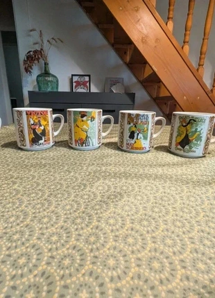 Lot de 6 mugs vintage Tognana Monopoli – affiches Art Nouveau / Belle Époque – très bon état, marque: Tognana, état: Très bon état, 18,00 €, 19,60 € Protection acheteurs incluse