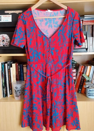 Vestido verano corto rojo y azul, marca: Springfield, estado: Muy bueno, tamaño: S / 36 / 8, 5,00 €, 5,95 € Protección al comprador incluida
