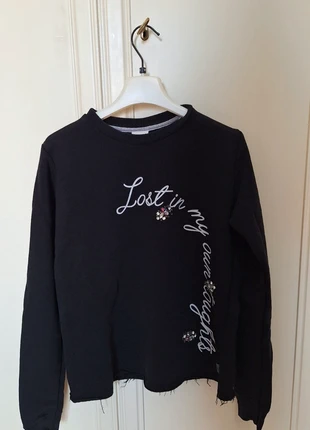 Two Play Felpa Nera Lost in My Own Thoughts con Strass, marke: Two Play, zustand: Neu, größe: XS / 34 / 6, 13,00 €, 14,35 € inklusive Vinted-Käuferschutz