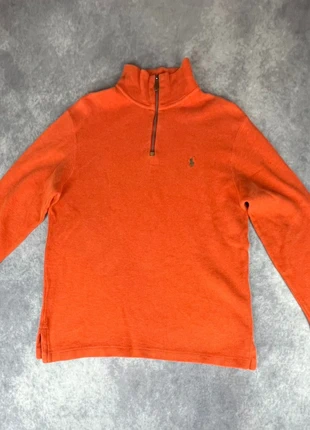 ralph lauren 1/4 zip orange coton doux logo brodé vert homme M col montant casual chic “705”, marque: Ralph Lauren, état: Très bon état, taille: M, 64,00 €, 67,90 € Protection acheteurs (Pro) incluse